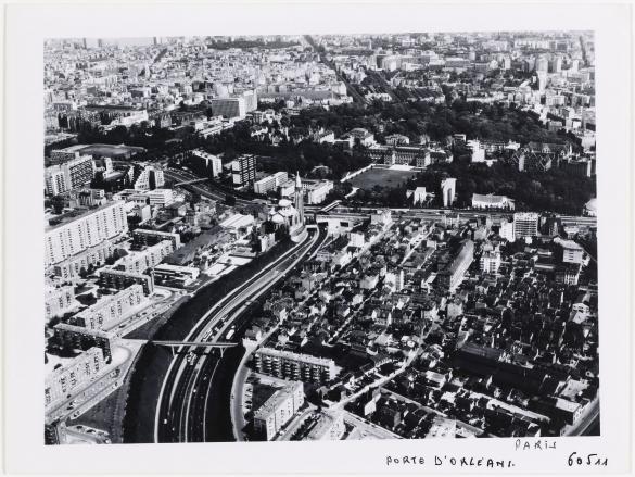 Vue aérienne de Paris : L'autoroute A6 et la Cité internationale