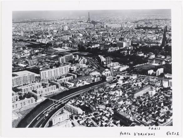 Vue aérienne de Paris : l'autoroute A6 et la Cité Universitaire