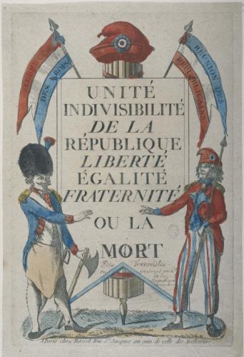 Unité/ indivisibilité/ de la/ République/ Liberté/ Egalité/ Fraternité/ ou  la/ Mort | Paris Musées